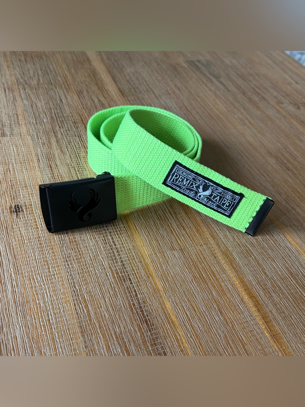 Remix Taipei Neon Green Web Belt Black Buckle Streetwear New No Tags